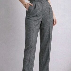 Lauren Ralph Lauren Wool Cashmere Pants Women 8 Vtg High Rise Tweed Cuffed 90s